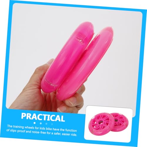 2 Piezas Ruedas de Entrenamiento Luminiscentes para Bicicleta con Material PU de Alta Resistencia y Diseño Reforzado para Estabilidad Instalación Fácil Ruedas Auxiliares para Niños miniatura 3