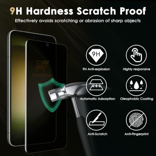 Image of WonRia Pack 1- Privacy Tempered Glass Compatible with Samsung S25 5G | FingerPrint Unlock | 9H Screen Guard Protector | Anti-Spy | Case Friendly - Installation Kit