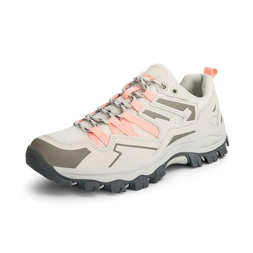 Hixingo Zapatillas Trekking Mujeres, Botas Montaña Mujeres Antideslizante, Resistente al Desgaste Zapatillas Senderismo, Rosa & Morado Trekking y Senderismo