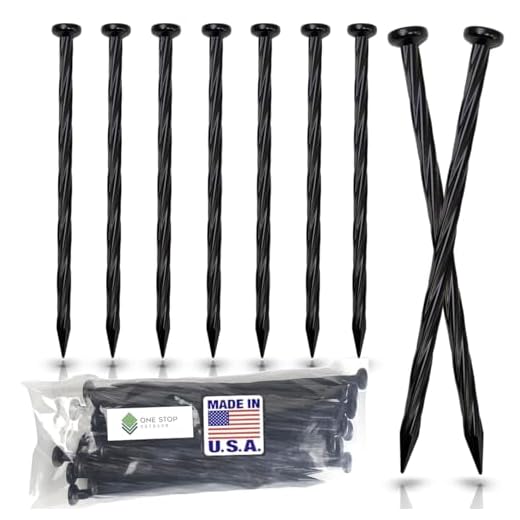 50-PACK - USA Made - 8" Inch Plastic Edging Nails, Spiral Nylon Landscape Stake / Anchoring Spikes Nail For Paver Edging, Weed Barrier, Artificial Turf & More (Fits Most Brands Dimex EasyFlex Proflex)