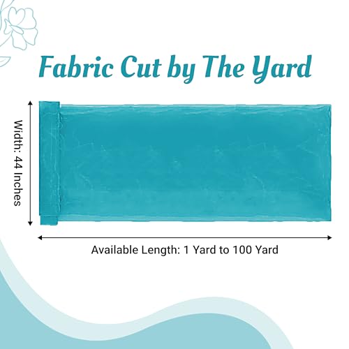 Image of MDS Pack of 10 Yard Sheer Organza Fabric for Wedding Party Home Event Banquet Decorations, Backdrop Curtain Craft Dress Sewing Fashion DIY Crystal Organza Tulle Fabric Bolt 44 inch Wide - Light Teal