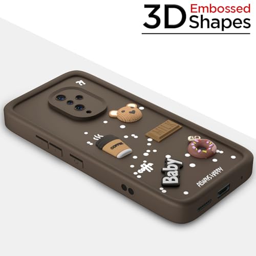 Image of Pikkme Back Cover for Vivo S1 Pro | Cute Fun Cartoon 3D Bear Silicone Full Body Protection Bumper Case (Brown)