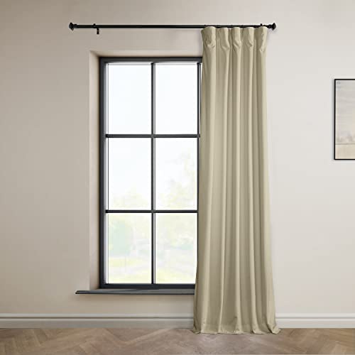 HPD Half Price Drapes VPYC Heritage Plush Velvet Curtain (1 Panel), 50 X 84, Macchiato Beige, W 50" x L 84" (1 Panels) - Image 2