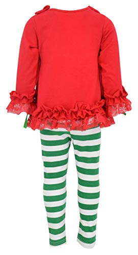 Unique Baby 2 Piece Girls Printed Leggings Outfit with Long Sleeve Shirt Kid and Toddler Clothes Set4