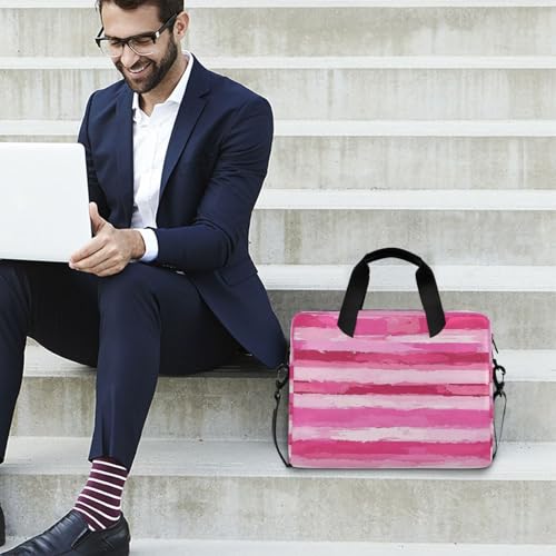 Funda para portátil 15.6 pulgadas con asa y correa rosa miniatura 3