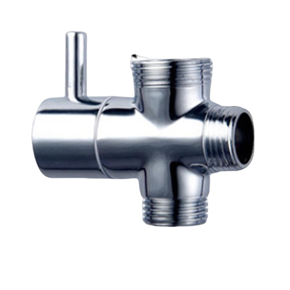 Deviatore a 3 vie, adattatore a T, valvola deviatrice, rubinetto cromato lucido, braccio doccia, adattatore interruttore, accessori di ricambio per il bagno, stile C, 1 pezzo