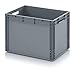 Auer - Contenitore euro EG 64/42, 60 x 40 x 42 cm, maniglie aperte per magazzino, 88 l