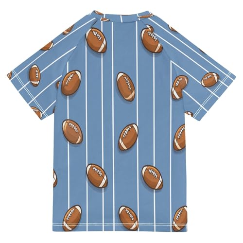 Boys Short Sleeve T-Shirts America Rugby Cartoon Rashguard Kids Swim Shirts Sun UPF 50+2