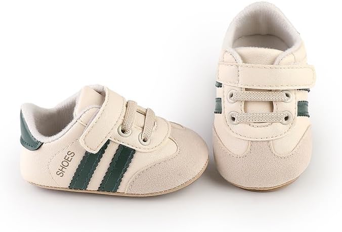 Newbron Baby Boys Girls Retro Sneakers Pu Leather Rubber Sole Walking Shoes Toddler Non-Slip First Walkers Infant Slippers Crib Shoes - Image 5