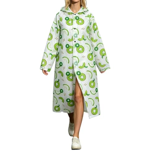 Sonnena Chubasqueros Impermeable, Poncho de Lluvia Impermeable Reutilizable con Capucha y Mangas, Unisex Ligero EVA Poncho para Viajes, Excursionismo y Exteriores