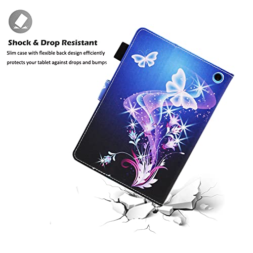 All-New Amazon Fire Hd 10 Tablet Case (Only Compatible With 11Th Generation Tablet, 2021 Release), Fire Hd 10 Plus Tablet Case, Viclowlpfe Folio Stand Case With Auto Wake/Sleep, Butterfly Flower #TOP2