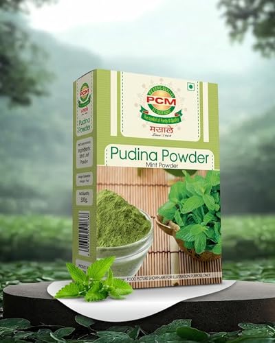 Image of PCM Mint Powder 500g | Dry Pudina Powder for Curries, Chutneys & Beverages