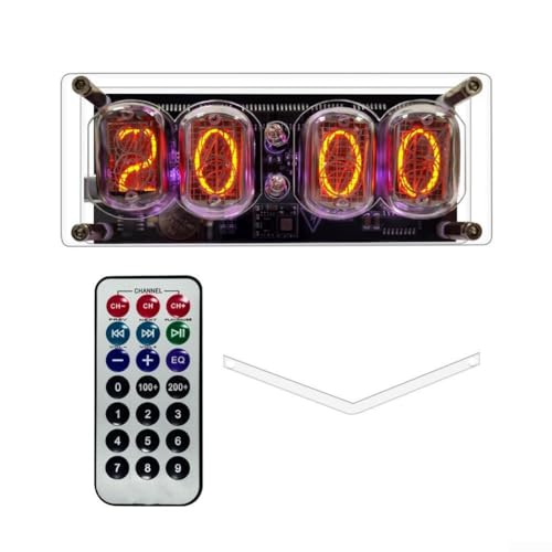 Nixie Tube Clock, Orologio A Tubo Luminoso A 4 Bit, Con Tubi IN-12, Telecomando, Decorazioni Per La Casa Minimaliste, Stile Di Illuminazione Punk Industriale - Foto 12