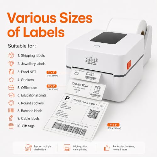 Image of PrintInc Mark 1 Max - 4x6 Thermal Shipping Label Printer | USB | 152mm /s High-Speed | for Amazon, Meesho, Shopify Sellers | No Ink Required | 1 Year Warranty