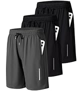 JWJ Mens Athletic Gym Workout Shorts Lightweight Quick Dry Running Basketball Shorts with Zipper ...
