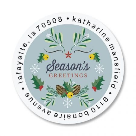Christmas Tree Round Address Labels - Current Catalog