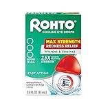 Rohto Cool Max Maximum Redness Relief Cooling Eye Drops, 0.4 Fl Oz (Pack of 3)