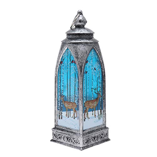 Beaupretty Christmas Snow Globe Lantern Led Light Up Christmas Water Lantern Christmas Table Centerpieces Decorations #TOP13