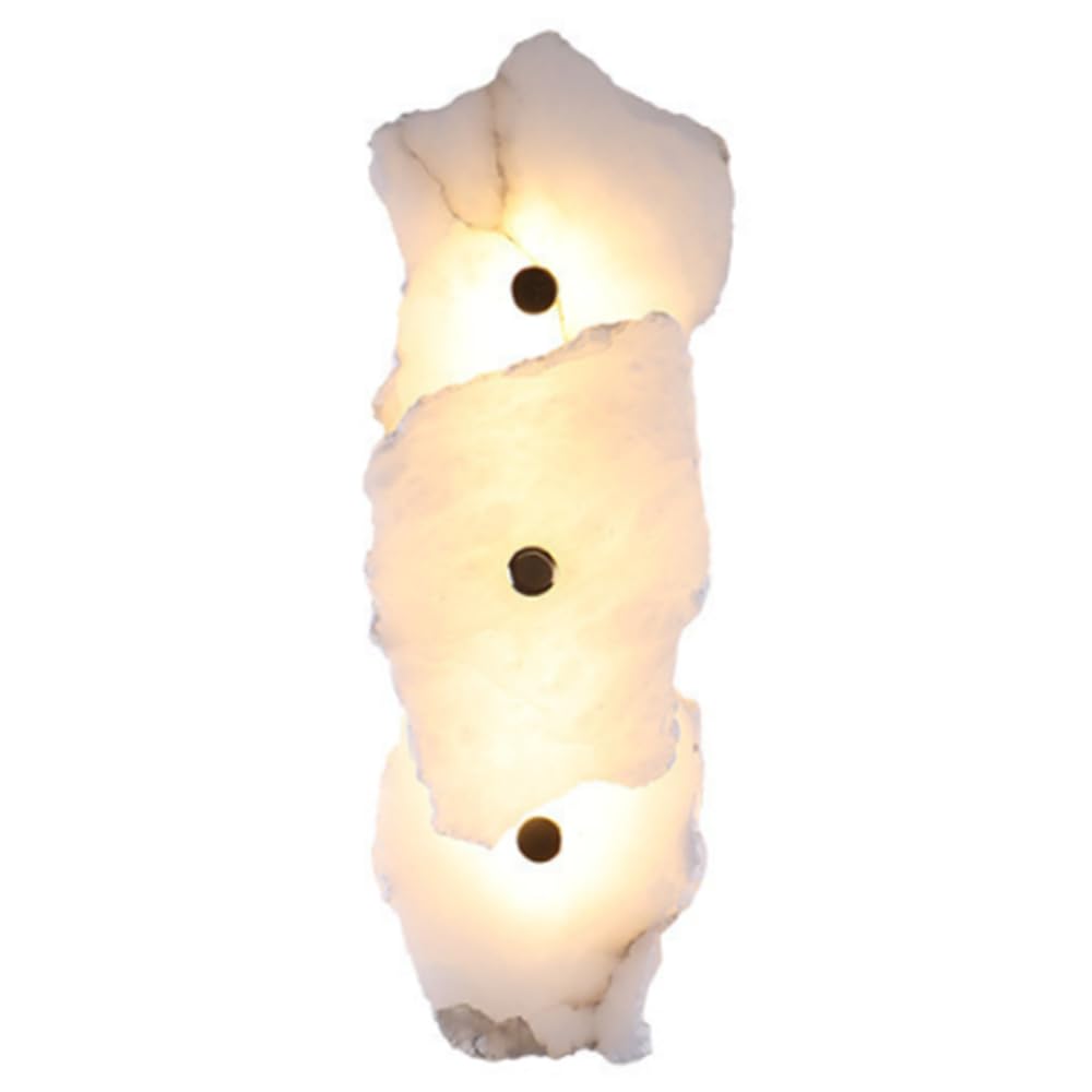 OZBMA 3 Heads LED Wall Lights Spanish Natural Marble Decor Sconces Indoor in Alabaster Modern Creative Living Room Mount Sconce Luxury Lamp Lighting