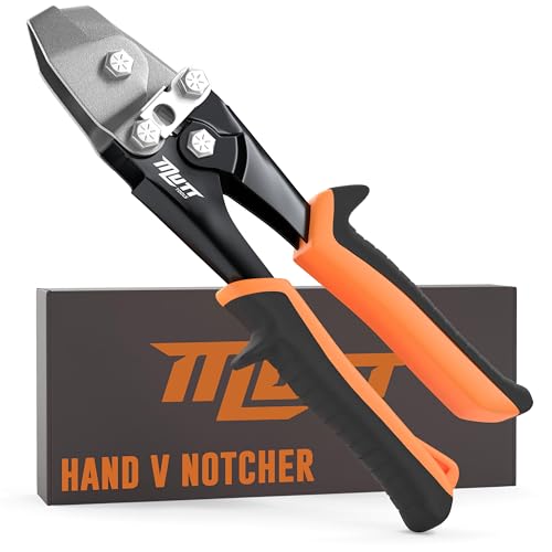 Mutt Tools 30° Sheet Metal Notcher for HVAC - Professional V Notcher with Spring-Loaded Design - Heavy-Duty Corner Cutter for Ductwork - Precision Steel Tool with Safety Lock