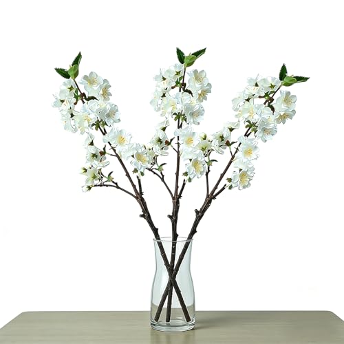 Bogoro Fleurs Artificielles,3 Pièces 49 cm Fleurs Artificielles Sakura,Fleurs de Cerisier à Longues Tiges Fleur Artificielle,Convient pour la Décoration de Pièces,Balcons,Jardins.