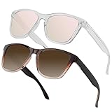 [Sonnenbrille Damen mit Ultraleichtem Rahme] Der Rahmen der klassischen quadratischen Sonnenbrille für Frauen ist leicht, was zum Komfort beiträgt. Diese Sonnenbrille ist robust, gut gebaut und hat eine klare Sicht. Sie bieten gerade genug Spannung, dass sie an Ort und Stelle bleiben. Sie können sie über einen längeren Zeitraum tragen, ohne dass es unangenehm wird.