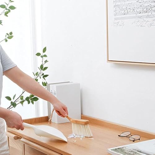 Kompaktes Kehrschaufel- und Besen-Set mit Griff und Gummilippe, um das Entweichen von Staub zu verhindern, entworfen für schnelle Reinigung in Küchen, Büros und Außenbereichen – Bild 4