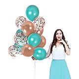 2022 New Years Eve Party Decorations Rose Gold Turquoise Balloons 44 Pack 12 Inch Metallic Teal Rose...