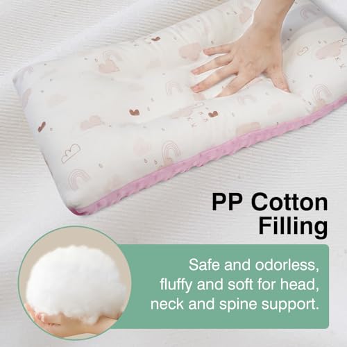 Image of 1Pc Toddler Pillow,Breathable and Skin-Friendly,Machine Washable,100% Cotton Cute Kids Pillows for Sleeping,Kids Sleeping Pillow for 2-6 Year Old,19X11inches