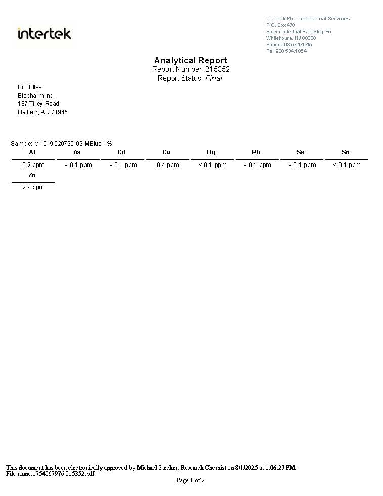 Image of Methylene Blue, 1% USP (Pharmaceutical) Grade, 5 mL Glass; 3rd Party Tested