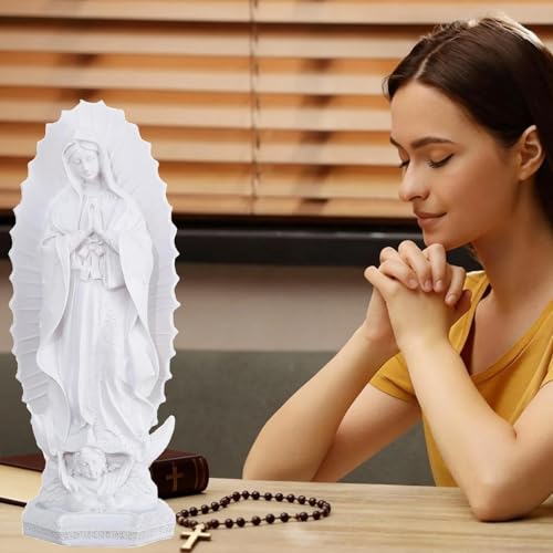 Estatua religiosa Virgen de Guadalupe 30 cm resina miniatura 4