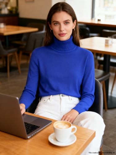 Image of SANGTREE Women's Turtleneck Sweaters Long Sleeve Pullover Tops | Breathable Lightweight Fabric| Fall Winter Fashion Outfits| Perfect for Daily,Office,Vacations,Holiday,Family Gatherings Etc.