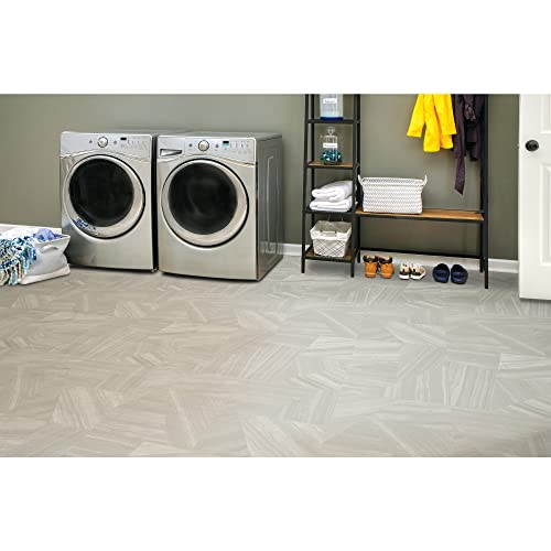 Mohawk Elite Sheet Vinyl Flooring Sample In Broken Grey Marble (One 15.5" X 15.5" Piece) #TOP5