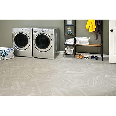 Mohawk Elite Sheet Vinyl Flooring in Broken Grey Marble | 8'6W x 7'L Roll | Easy DIY Friendly Installation | Durable/Waterproof/Dent Resistant | (59.5 SQFT)