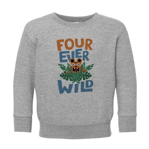 Four Ever Wild Kids Sweatshirt Toddler 4T Heather Grey
