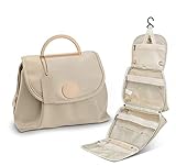 Travel Toiletry Bag, Portable Large Capacity Makeup Bag Travel Accessories Hanging Cosmetic Organizer for Vacation and Business Trips. (White)