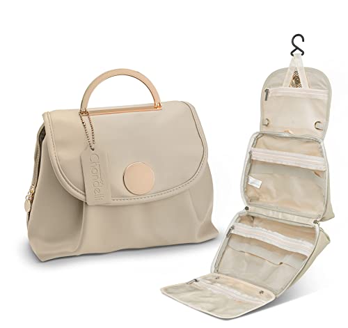 Travel Toiletry Bag, Portable Large Capacity Makeup Bag Travel Accessories Hanging Cosmetic Organizer for Vacation and Business Trips. (White)