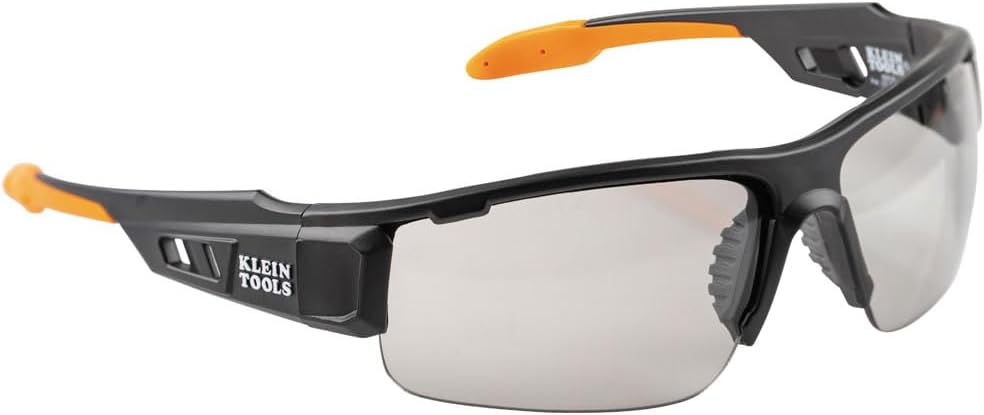 Klein Tools 60536 Safety Glasses, Professional PPE Protective Eyewear with Semi Frame, Scratch Resistant and Anti-Fog, Indoor/Outdoor Lens