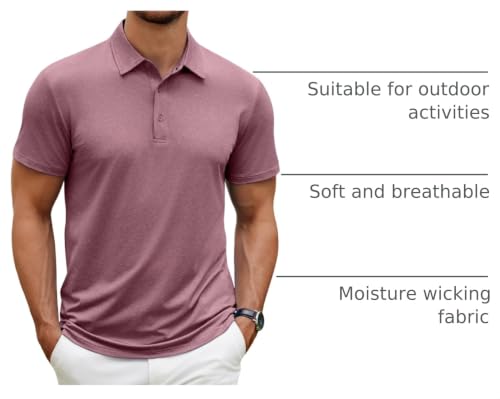 Image of COOFANDY Men's Polo Shirt Golf Quick Dry Performance Short Sleeve Moisture Wicking Athletic Polo Collared Tennis T-Shirt