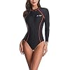 Vrouwen Rash Guard Mode Lange Mouw Rits Eendelig Badpak Stijlvolle Badpak Surfen Badmode voor Dames