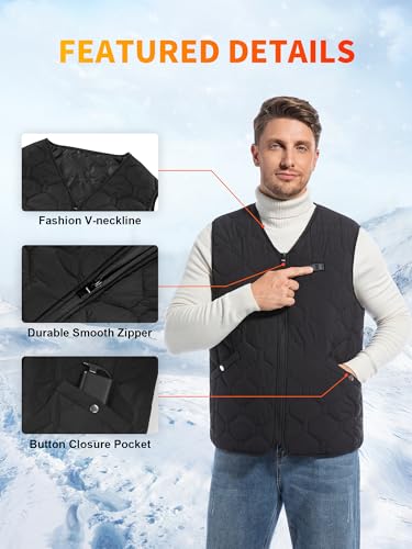 Image of Rrtizan Heated Vest for Men, Waterproof & Windproof, Includes Battery Electric Men Heated Vest for Outdoor Work, Walking dog