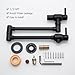 23.4“ Black Pot Filler, BAGNOLUX Upside Down Design Pot Filler, Wall Mount Pot Faucet for Kitchen Sink Folding, Coffee Machine Faucet with Stretchable Double Joint Swing Arms