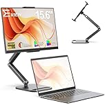 EVICIV Portable Monitor with Metal Stand, 15.6" 1080P 125% sRGB 3000:1 FHD 350Nit 16:9 HDR Travel Second Screen w/VESA/Adjustable Arm, USB-C Mini HDMI External Display for Laptop/PC/Phone/Game Console