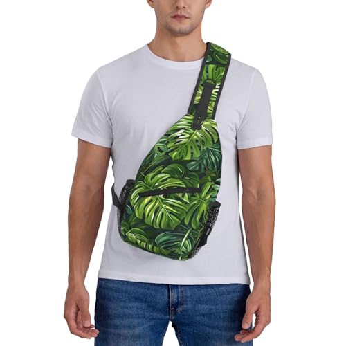 Mochila tipo bandolera con estampado hojas para adultos miniatura 7