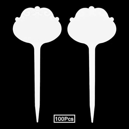 SumDirect 100pcs 268x65 Thick Plastic Waterproof Plant T-Type Tags Markers Nursery Garden Labels White