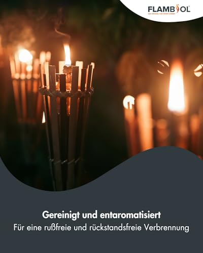 Höfer Chemie FLAMBIOL Gereinigtes Petroleum 1 L Heizöl - Entaromatisierte Qualität - Für Campingheizung, Petroleumlampe & Grillanzünder - Rußfreie Verbrennung