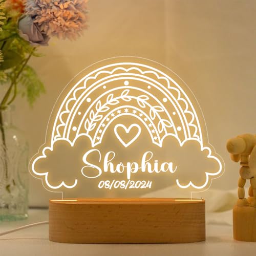 Lámpara nocturna personalizada para bebé con diseño de mariposa miniatura 3