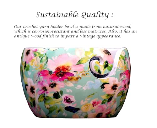 Image of Ceramic Yarn Bowl Holder, 7 x 4 Inches Knitting Yarn Bowls with Holes Crochet Bowl Holder Handmade Yarn Storage Bowl for Knitting Crocheting Accessories. (8)