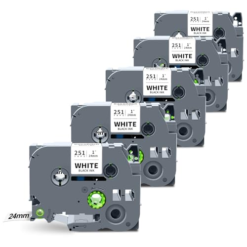 Ruban TZe-251 24mm blanc pour organiser la maison et l'atelier avec Brother P-Touch