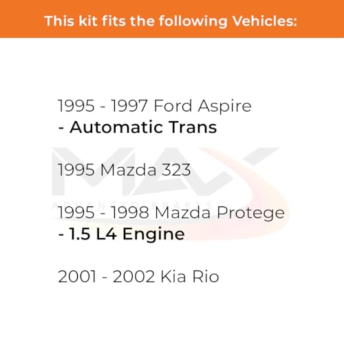 Image of Max Advanced Brakes Front Brake Kit Compatible With 1995 1996 1997 1998 Mazda Protege 1.5 323 Compatible With Kia Rio Replacement Geomet Coated OE Disc Brake Rotors and Ceramic Brake Pads